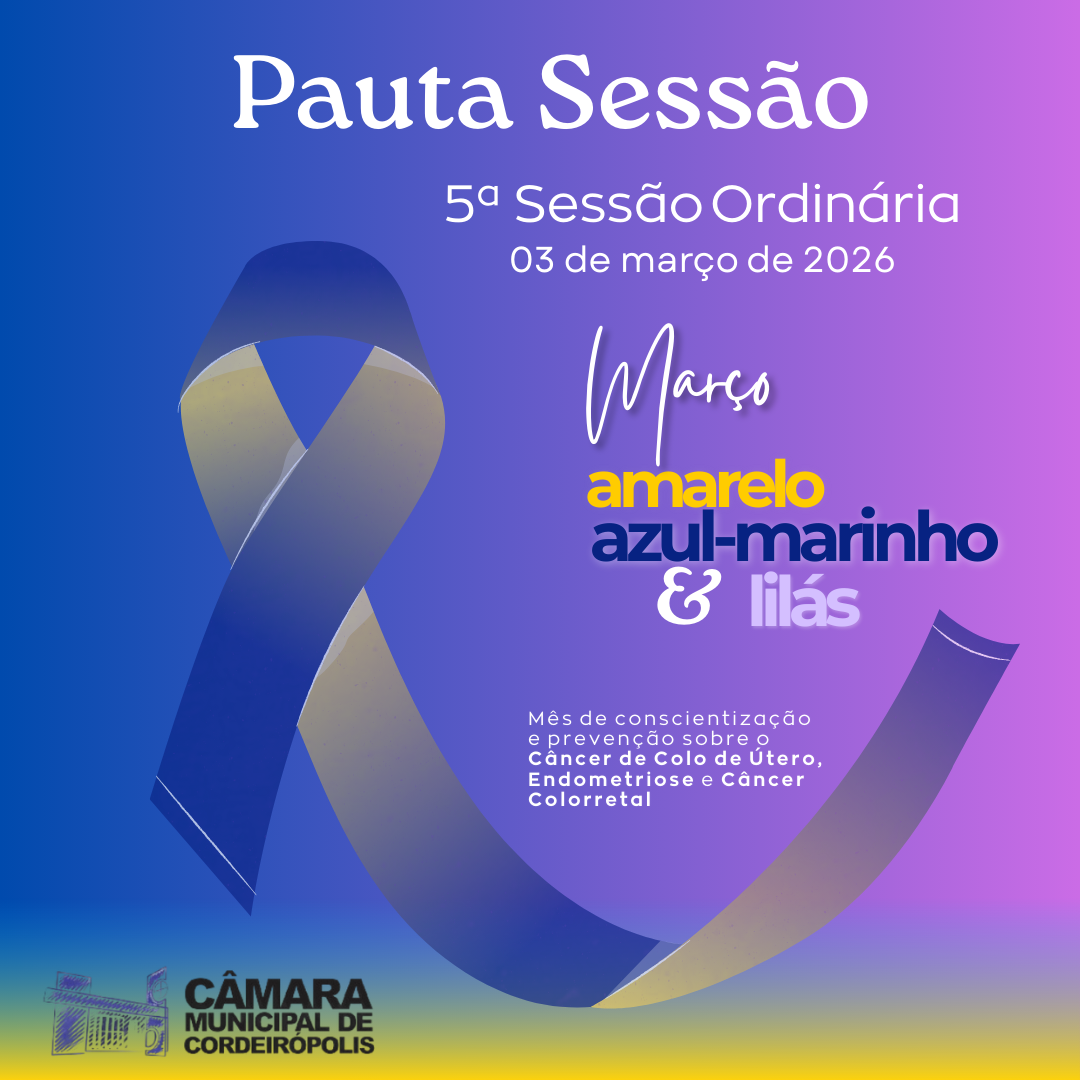 Pauta da 5ª Sessão Ordinária de 2026