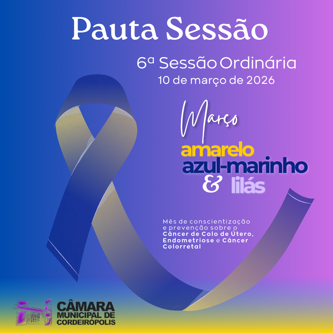 Pauta da 6ª Sessão Ordinária de 2026