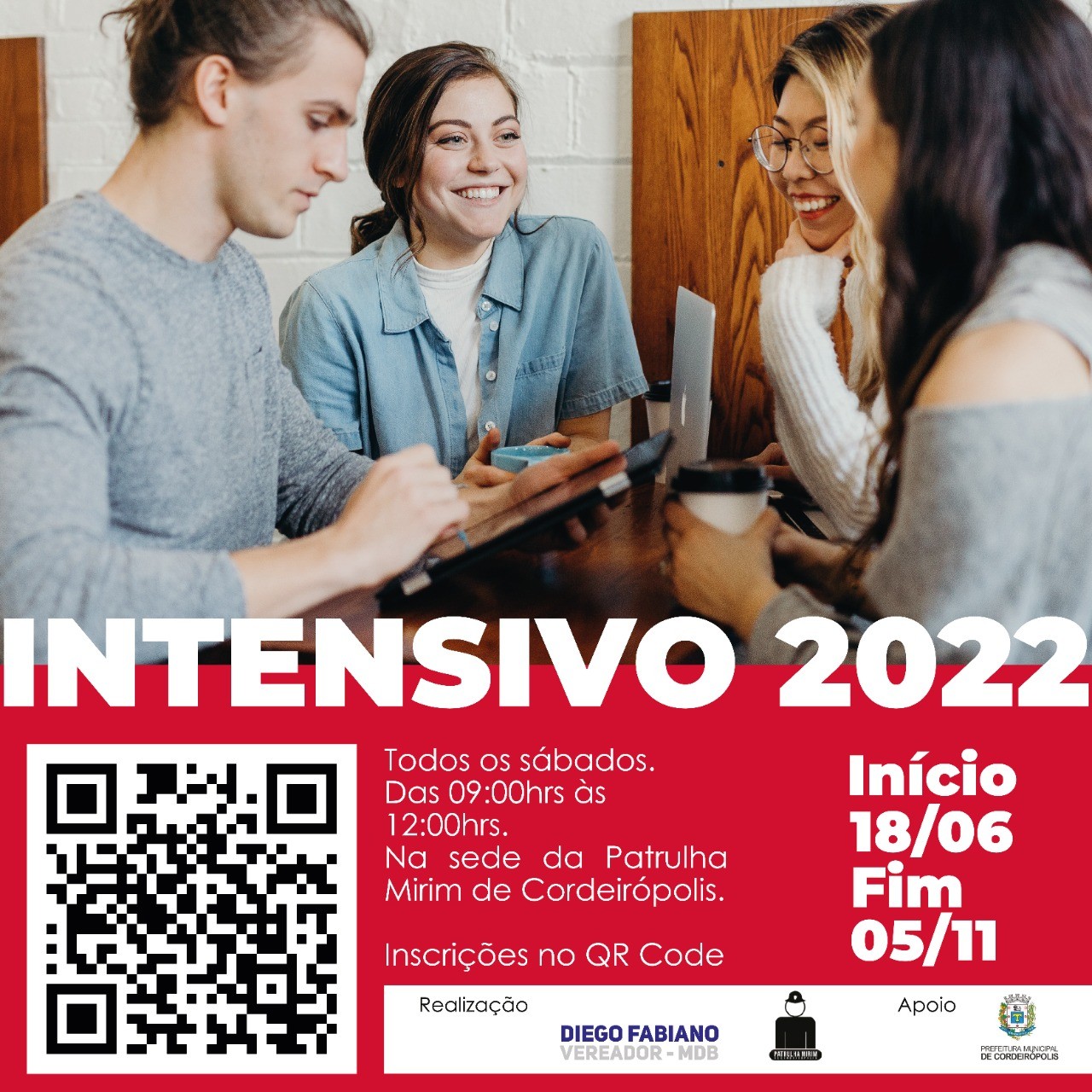 Imagem da notícia: Vereador Diego Fabiano lança o projeto “Intensivo de Estudos 2022” em Cordeirópolis