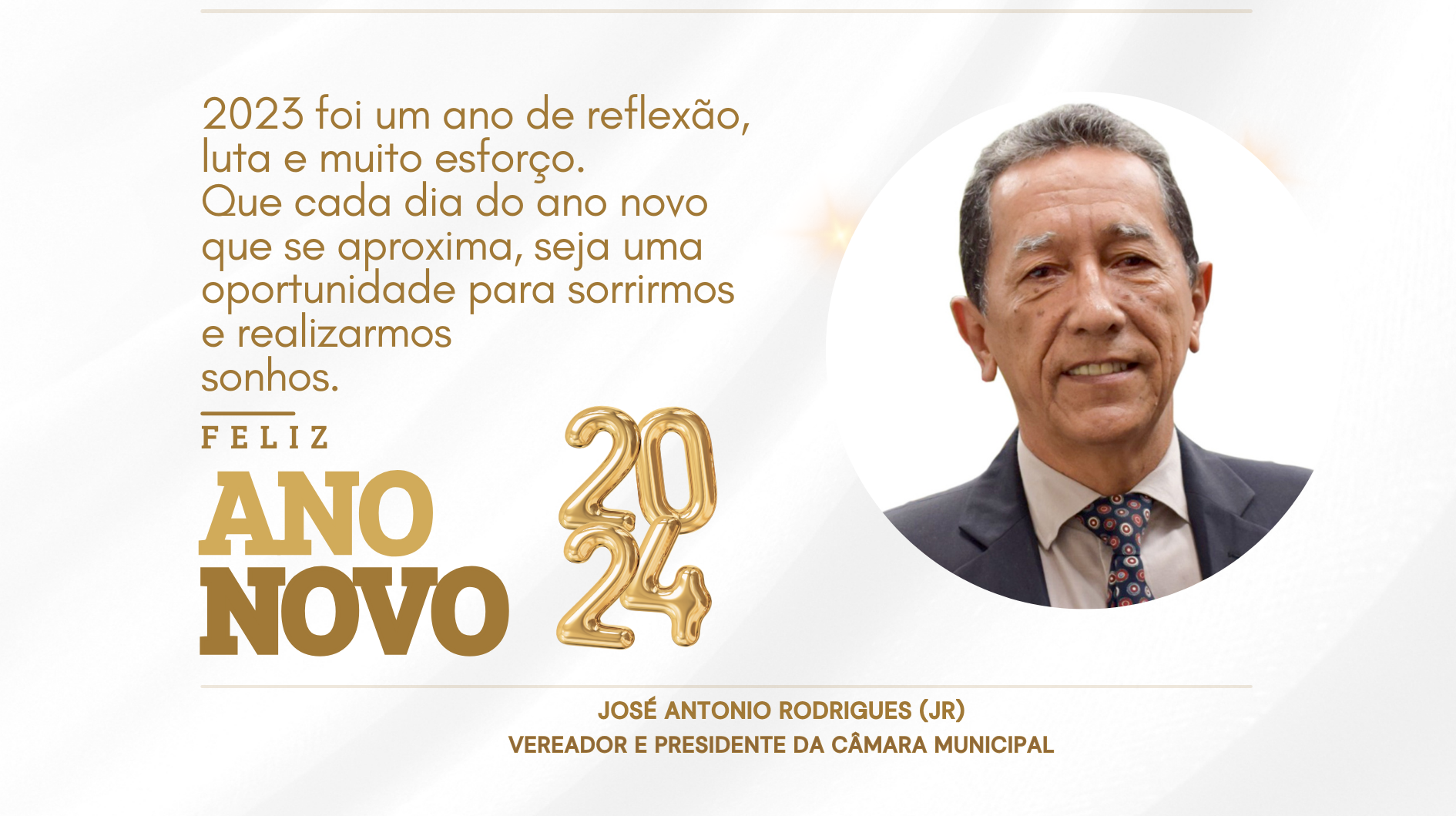 Imagem da notícia: Presidente da Casa manifesta agradecimentos pelo ano de 2023 e votos de um Feliz Ano Novo!