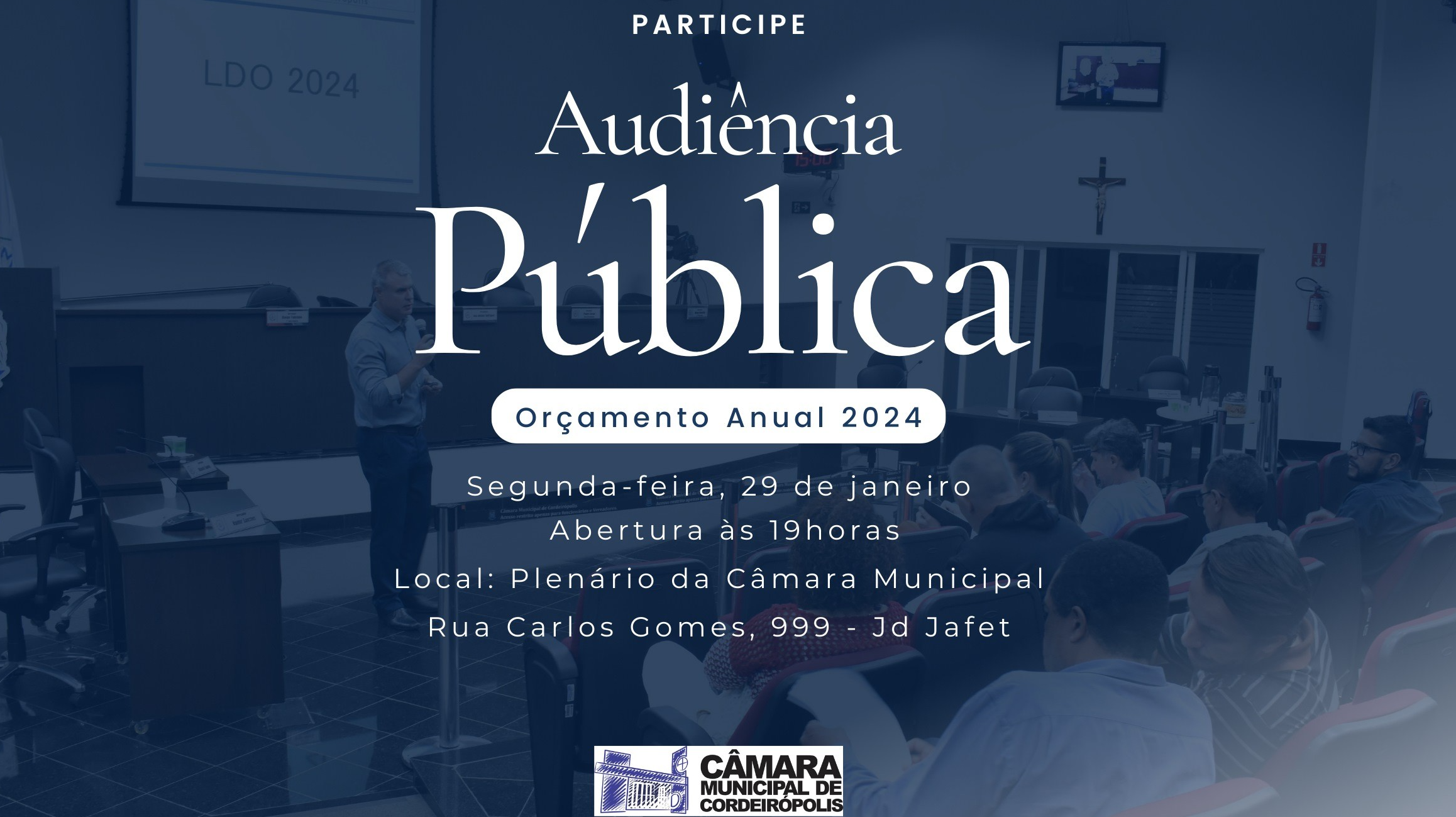 Imagem da notícia: Câmara convida a todos para audiência pública sobre orçamento anual 2024