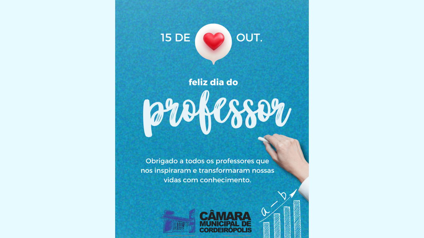 Imagem da notícia: Câmara Municipal de Cordeirópolis Celebra o Dia do Professor com Profunda Gratidão e Homenagem aos Educadores
