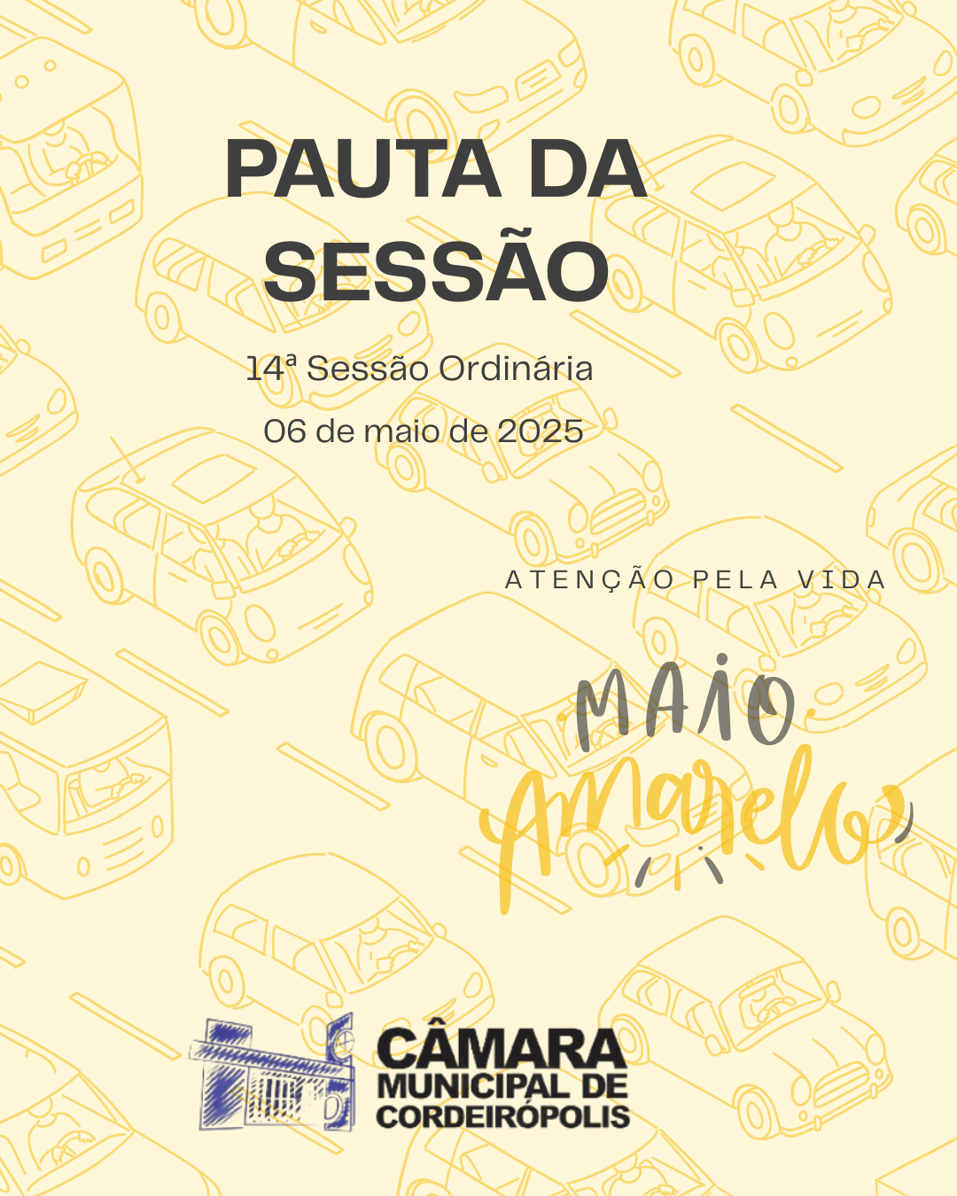 Imagem da notícia: Pauta da 14ª Sessão Ordinária de 2025