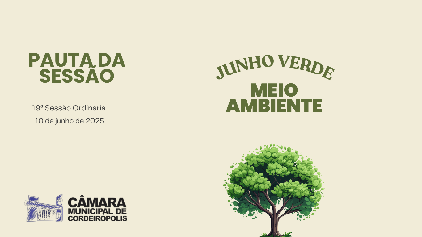 Imagem da notícia: Pauta da 19ª Sessão Ordinária de 2025