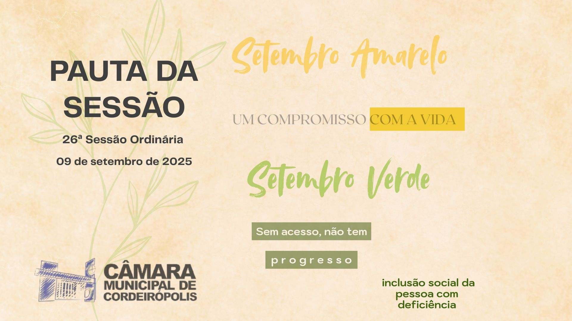 Imagem da notícia: Pauta da 26ª Sessão Ordinária de 2025