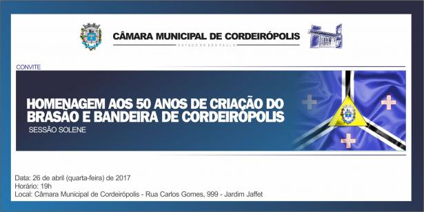 Imagem da notícia:  Câmara comemora 50 anos da criação do Brasão e Bandeira