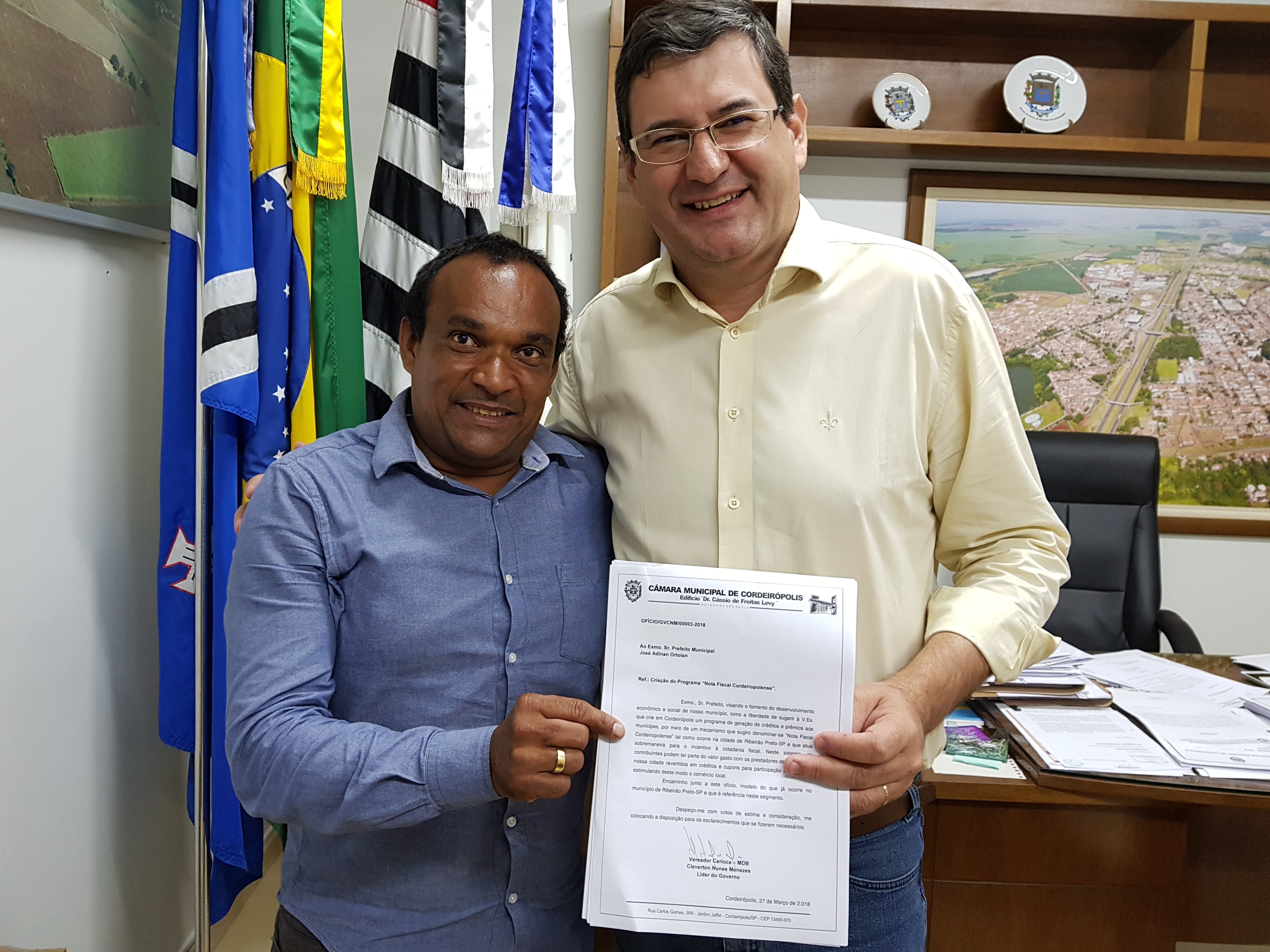 Imagem da notícia: Vereador Carioca indica a criação da Nota Fiscal Cordeiropolense