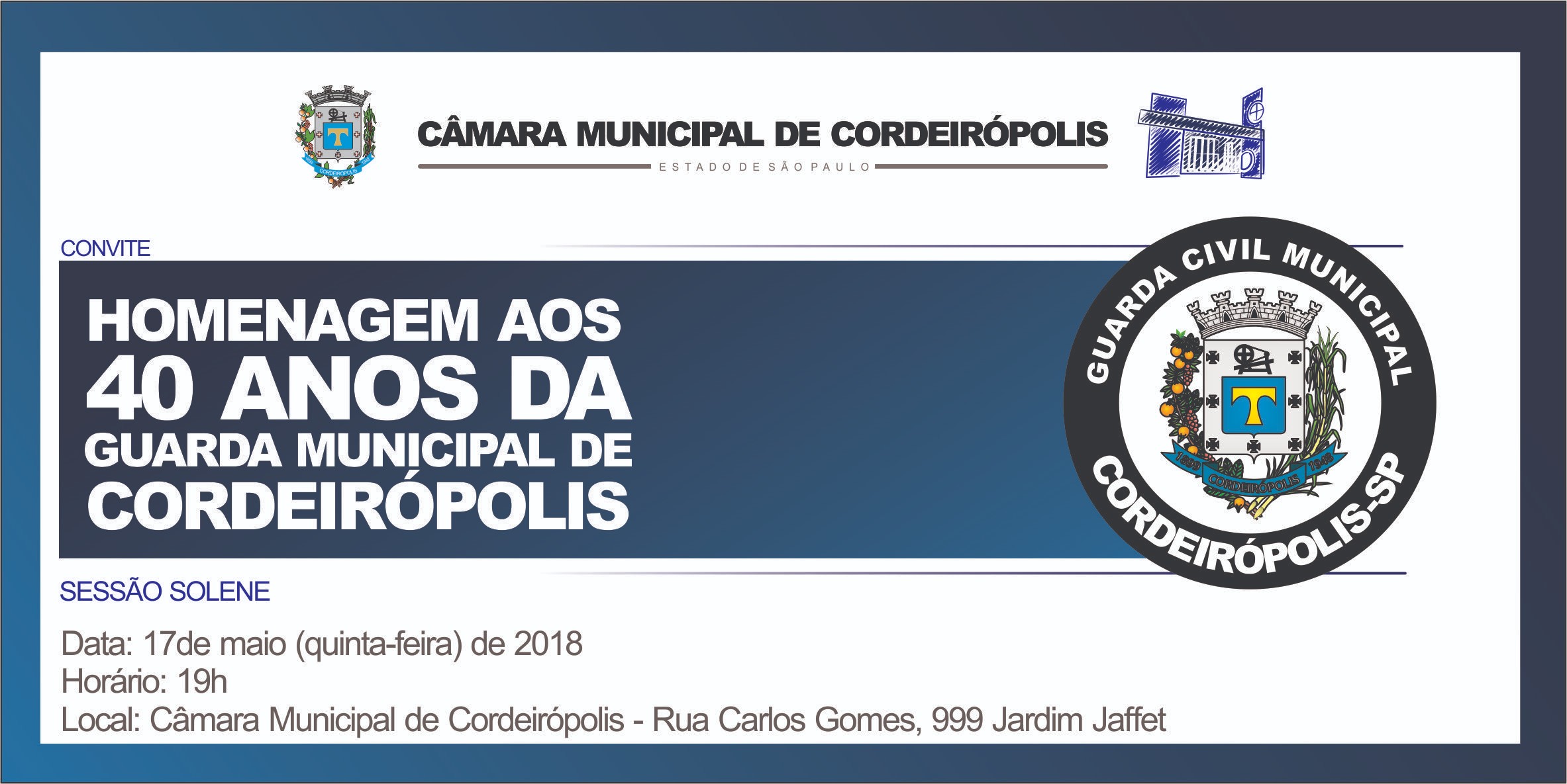 Imagem da notícia: Guarda Municipal completa 40 anos e recebe homenagem da Câmara